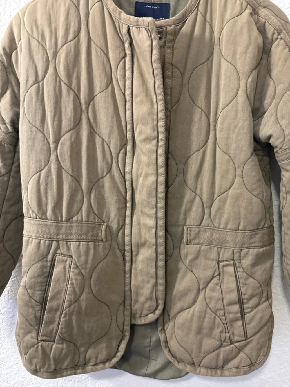 Madewell Quilted Jacket‎ in Olive Green